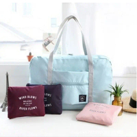 Korean Style Fresh Travel Bag Foldable Travel Storage Bag Travel Organizer Jacquard Bag Clothes Orga