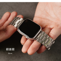Apple watch通用錶帶 Series 9/8/7/6/5/4/3/2/1/SE/Ultra 切面緞光磨砂鈦錶帶