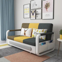 Simple Modern Sofa Bed Storage Dual-use Foldable Push-pull Single Double Living Room Multi-functional Economical Small Apartment