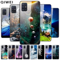For Samsung Galaxy A51 Case new Fashion Glass Hard Back Cover For Samsung A71 A70 A50 Phone Cases A 51 Silicone Bumper a 50 2019