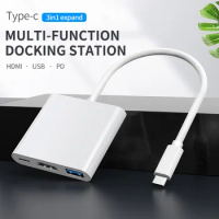 USB C to HDMI Multiport Adapter,3-in-1 Type-C Hub with Thunderbolt 3 to HDMI 4K Output/USB 3.0 Port/PD 100W Quick Charging Port
