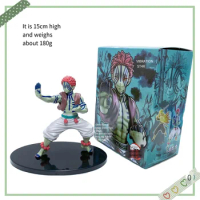 15CM Anime Demon Slayer Stars Akaza Cute Cartoon Toys Collectible Desktop Decor Action Figure Model Accessories PVC Doll Gift