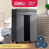 Deli Paper Shredder ET096 | Mesin Penghancur Kertas 30 Liter 16 Lembar | Alat Penghancur Kertas Cros