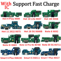 10 Pcs USB Charger Charging Dock Port Connector Flex Cable For Infinix Hot 9 Play 10 Lite 10i 1120 Note 8 8i 12 30 5G