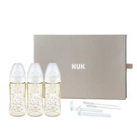 【NUK】防脹氣感溫奶瓶新生兒禮盒(PPSU 寬口 彌月)