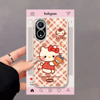 Case Hp Berlaku Untuk OPPO A38 4G A18 4G Case Luxus ringan Casing ponsel bermotif kartun Hello Kitty