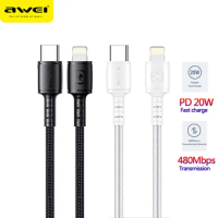 Awei CL-118L PD 20W iPhone charge Cable Type-C to Lightning Data Cable 1M Fast Charging Wire For iPhone 13 11 12 Pro Max ipad