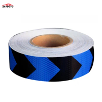 2"*164' Black blue Arrow Reflective Safety Warning Conspicuity Tape Film Sticker lattice truck self adhesive tape