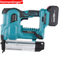18V Lithium Battery Powered Powerful Cordless Electric 2 in 1 Nailer/Stapler Gun,with 500pcs F50 and 9032(K432) Nail
