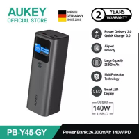 Aukey AUKEY Powerbank 26800mah PB-Y45-GY USB C 140W SUPER VOOC PD 3.1 PPS