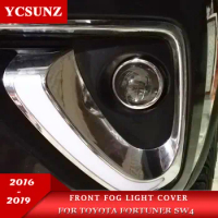 ABS Chrome Front Fog Lights Cover car Accessories For Toyota Fortuner SW4 2016 2017 2018 2019 Front fog lamp parts