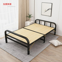 摺疊床單人實木床板家用成人簡易床結實摺疊鐵床1.2米小床雙人床X4