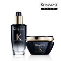 【KERASTASE 巴黎卡詩】黑鑽極萃逆時寵奢組(髮浴+髮膜)