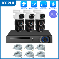 KERUI 6MP Full HD 8CH POE NVR Surveillance Camera System Dual Lens PTZ WIFI IP Home Security Video H