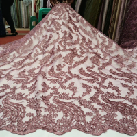(COD) Kain Tulle Lace Bordir | Kain Brukat Tulle | Tulle Tebal | Kain Meteran | Motif Terbaru