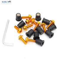 For YAMAHA YZF R15 YZFR15V2 V3 V4 10PCS 5mm Mirror M5 Anti-Vibration Bolt Screw Nuts Fastener Kit Mo