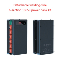 6 Slot Detachable Battery Power Shell DIY Power Bank Case 18650 Battery Holder Case Dual USB Power Box Power Bank DIY Parts