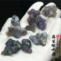 天然印尼 紫綠葡萄瑪瑙小原石小礦物標本教學實物圖一組特價