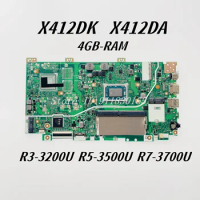 X412DK Mainboard For ASUS X412DK A412D F412D X412D X412DA Laptop Motherboard Ryzen R3-3200U R5-3500U R7-3700U CPU 4GB-RAM DDR4