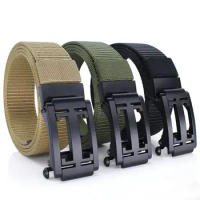 Men's Canvas Automatic Buckle Belt, Men's Military Tactical Belt, JeansFashion Belt, Military Training Belt Ideal choice for Gi