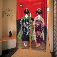 Japanese Style Doorway Curtain Polyester Printing Feng Shui Door Curtain Raimon Kimono Red Door Curtain Noren