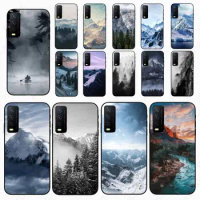funda Mountain Pine Tree Forest Phone cover For vivo Y35 Y31 Y11S Y20S 2021 Y21S Y33S Y53S V21E V23E Y30 V27E 5G Cases coque