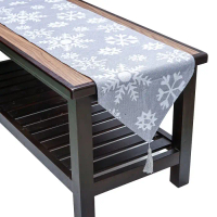 Table Runner Natal (Taplak Meja Natal) 180cm / Rusa - Dekorasi Natal - PutihFrozen