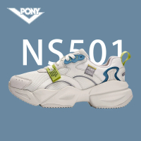 【PONY】NS501潮流慢跑鞋 中性款-女鞋-男鞋-白藍(輕量Q彈大底慢跑鞋)