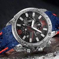 DIVEST Casual Fashion Mens Watches Top Brand Luxury Clock Silicone Sport Waterproof Watch Quartz Chronograph Quartz Wrist Watch