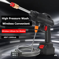 48VF 12000mA Wireless High Pressure Car Wash Washer Gun Portable High Pressure Washer Foam Generator Water Gun Spray Cleaner