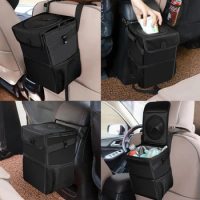Home Outdoor Car Waterproof Foldable Trash Box Leather Box Car Chair Back Storage Box Storage Box Vehicle Trash Bin