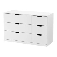 NORDLI 抽屜櫃/6抽, 白色, 120x76 公分
