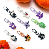 Gantungan Kunci Halloween Gemoy Clay Keychain Karakter Bagcharm Ganci Charm Tas GK Halloween Black K