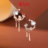 Bông tai bạc nữ LiLi S925 đính đá CZ cao cấp hình thỏ ngắm trăng Elaine LILI_924964