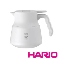 【HARIO】V60不鏽鋼保溫咖啡壺白PLUS 600/VHSN-60-W