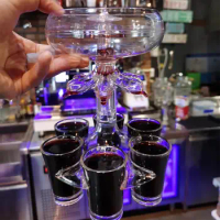 6 Shot Glasses Dispenser Bar Glasses Holder Wine Dispenser Set Glass Games Dispenser Whisky Beer Wine Liquor Dispenser Bar Tool