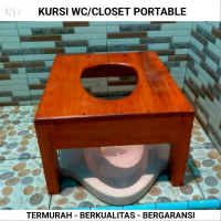 Kursi WC Closet Kayu Portable Duduk Model Oval Kursi Jongkok