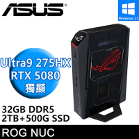 華碩 ROG NUC RNUC15JNK9X28AA9-SP1(Ultra 9 275HX/32G/2TB+500G/RTX5080/W11)特仕版
