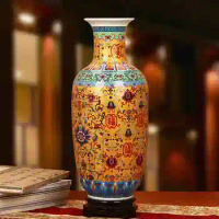 Antique Chinese enamel Mosaic ceramic vase porcelain vase Fashionable household decoration craft chinese porcelain vase