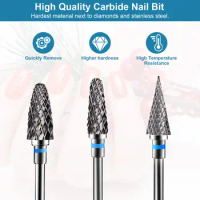 1pc Tungsten Carbide Nail Drill Bit Rotate Burr Milling Nail Cutter Bits Electric Drill Machine Manicure Tools for Acrylic Nails
