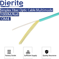 Indoor Fiber Optic Cable 1000mRoll 2.0-3.0mm OM4 Single Core Multimode LSZH Out Sheath Aqua Green Fiber Indoor Optical Cable
