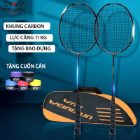 Bộ 2 Vợt Cầu Lông Khung Carbon 710 Căng Sẵn 9kg (20LBS) Căng Max 11kg + Kèm Túi Và 2 Quấn Cán Vợt
