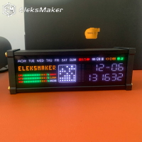 WFD金屬創意復古時鐘LED點陣桌面擺件DIY電子時鐘表學生男友禮物