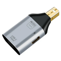 USB C Adapter Type-C Female to -Compatible DP MiniDP Male Adapter HD Video 4K@60Hz (MINI DP-Compatible
