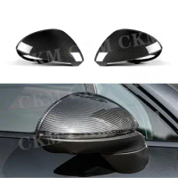 For Porsche Cayenne 9ya 2018 2019 2020 2021 Door Side Trim Shell Covers Sticker Dry Carbon Fiber Rearview Mirror Cap Body Kits