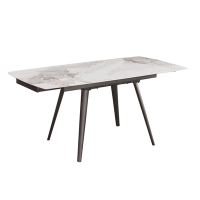 文創集 德斯雅4.3尺可伸縮岩板機能性餐桌(130-181cm伸縮使用)-130-181x90x76cm免組
