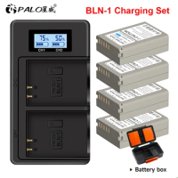 PALO BLN-1 PS BLN1 PS-BLN1 Battery + LED Built-in USB Dual Charger for Olympus OM-D E-M1, Olympus Pen F, OM-D E-M5, PEN E-P5