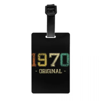 Vintage Born In 1970 50th Birthday Gift Luggage Tag With Name Card Original 50 Years Old Cover ID Label for Travel Bag Suitcase