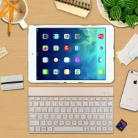 Ultra Thin 7 Colors LED Backlit Backlight Aluminum Wireless Russian/Spanish/Hebrew Bluetooth Keyboard For New iPad 9.7 2017