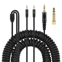 Dual 3.5mm Spring Cable Headset for Denon AH-D7100 7200 D600 D9200 5200 Headphon